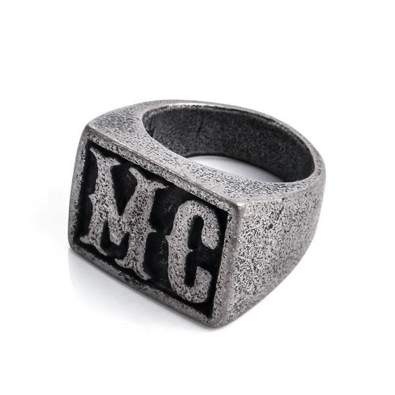 Mens Ring Biker Harley Davidson Band for Him Motorcycle Jewelry Gift HD Style MC Silver Gold for Men