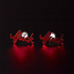 Fuck Cursive Script Earrings - Dainty Stud Swear Words Gift - Bachelorette Women Minimalist Earrings Subtle Hypoallergenic