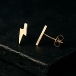 Lightning Bolt Stud Minimalist Earrings in 18K Gold and Silver Earrings Dainty Small Studs for Her - Unique, Small Design