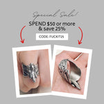 Biker Hawk Moth Ring for Men Stainless Steel Gothic Motorcycle Accessory Dead Butterfly Skull Design Biker Gift for Him