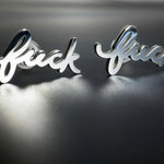 Fuck Cursive Script Earrings - Dainty Stud Swear Words Gift - Bachelorette Women Minimalist Earrings Subtle Hypoallergenic