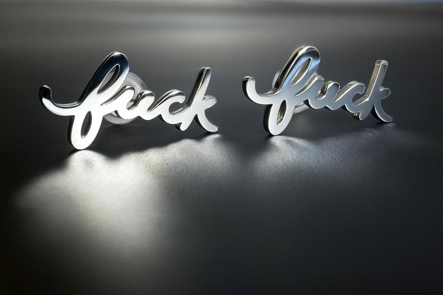 Fuck Cursive Script Earrings - Dainty Stud Swear Words Gift - Bachelorette Women Minimalist Earrings Subtle Hypoallergenic