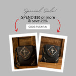 Western Crossbody Purse: Faux Leather Cowgirl Bag with Cross and Studs