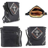 Western Crossbody Purse: Faux Leather Cowgirl Bag with Cross and Studs