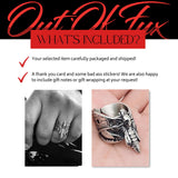 Biker Hawk Moth Ring for Men Stainless Steel Gothic Motorcycle Accessory Dead Butterfly Skull Design Biker Gift for Him
