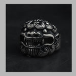Bold Lionhead Biker Ring Mayan-Aztec Influence Durable Titanium Stainless Steel Motorcycle Rider Men's Present Quick Complimentary Shipping!