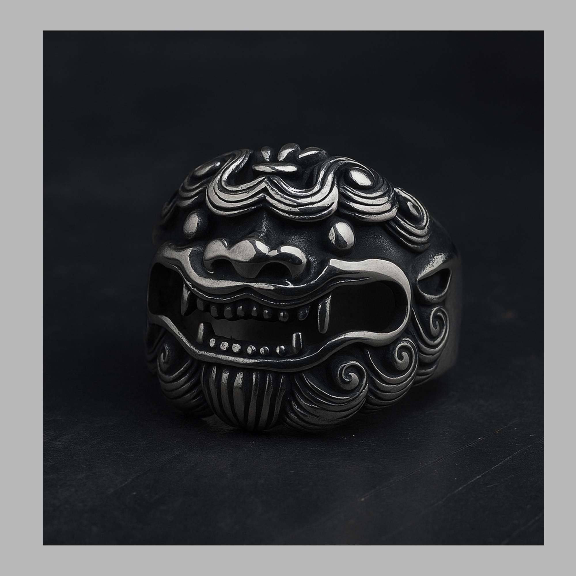 Bold Lionhead Biker Ring Mayan-Aztec Influence Durable Titanium Stainless Steel Motorcycle Rider Men's Present Quick Complimentary Shipping!