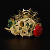 Gold Skull Hair Clip with Pearls, Gothic Statement Accessory for Edgy Alternative Style