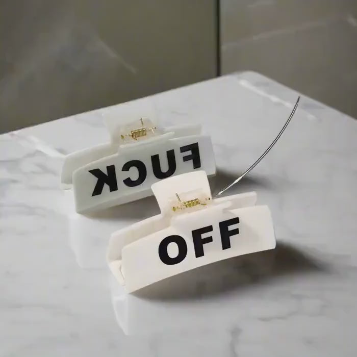 Fuck Off Hair Clip | Bad Bitch Hair Accessory for Women | Trendy Edgy Gift | Perfect for Bachelorette | High Quality Unique | Free Shipping