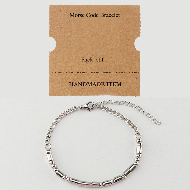 Morse Code 'F*ck Off' Edgy Statement Bracelet